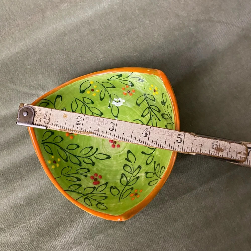 Rectangular small decorative bowl hand painted ceramic made in Spain